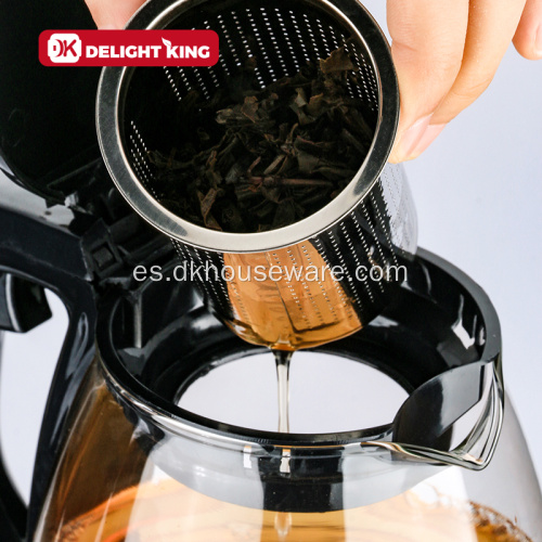 tetera de vidrio borosilicato con infusor de té